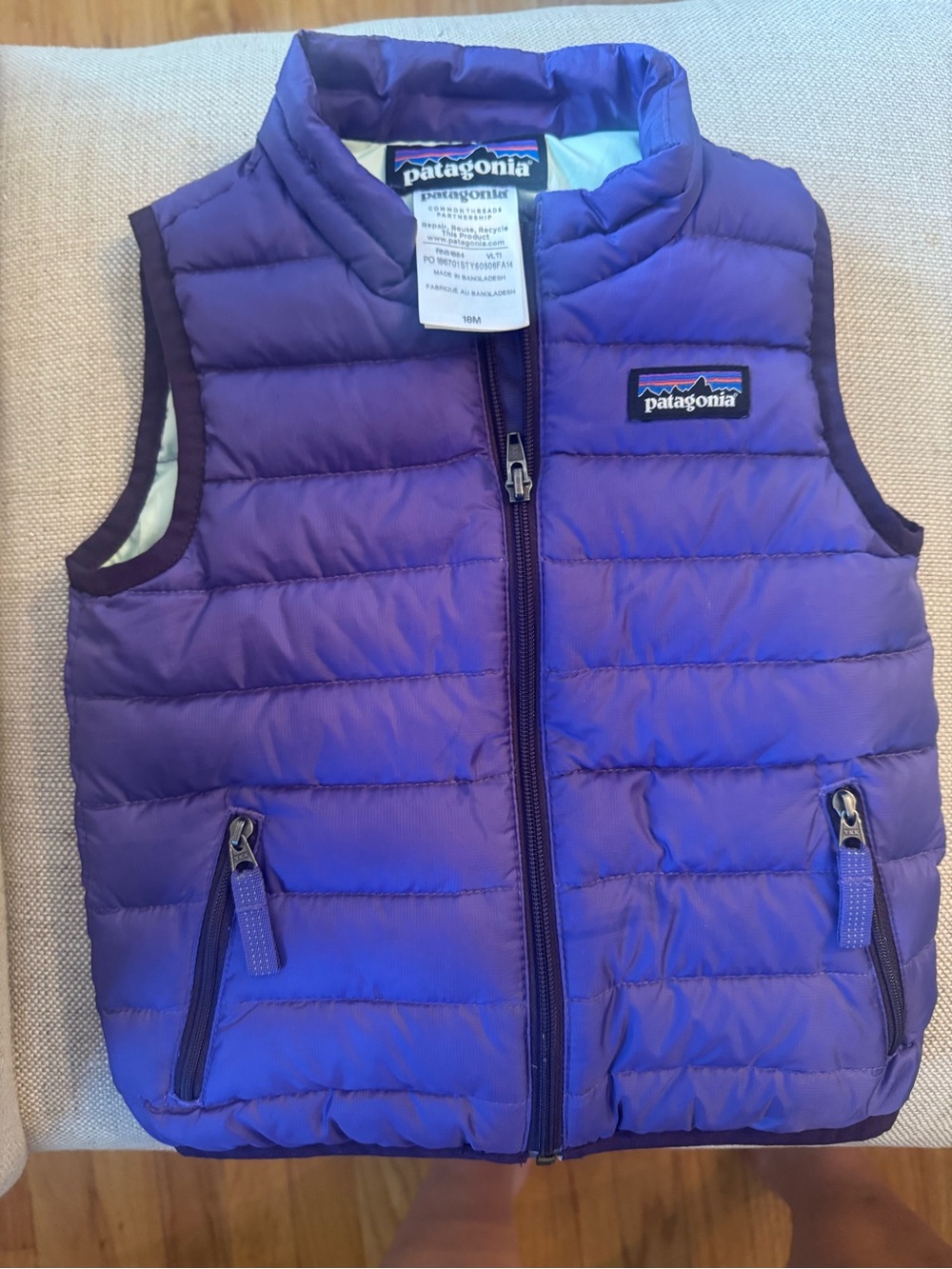 Patagonia Toddler Purple Puffer Vest